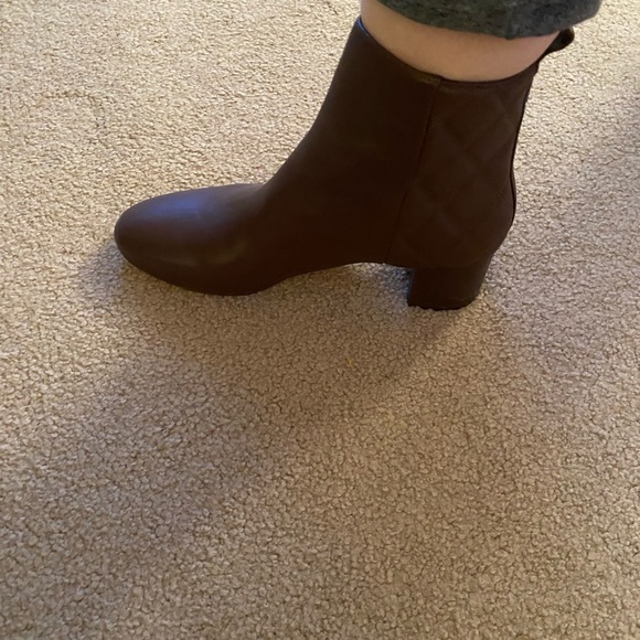 Womens Tory Burch chocolate brown leather booties - Picture 8 of 11